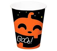Folat 23869 Gobelets 'BoOo !' Halloween - Halloween BoOo! - 250 ml - 6 pièces - Décorations de fête d'Halloween, Hantée Decorations, Soirée à Thème Squelette, Fantôme Citrouille, La Sorcière