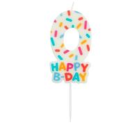 Folat 24110 Bougie Numéro - Bougie Cozy Sprinkles Chiffre 0-7 cm - Bougies de Gâteau pour la décoration de D'anniversaire, Anniversaire, Happy Birthday, Anniversaires de Mariage, Gâteau de Mariage