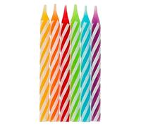 Folat 24205 Bougies Rainbow Twist - 6 cm - 10 pièces - Bougies de Gâteau pour la décoration de D'anniversaire, Anniversaire, Happy Birthday, Anniversaires de Mariage, Gâteau de Mariage