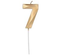 Folat 24237 Numéro Glamour Chiffre 7 Doré Métallique-Bougies décoration de D'anniversaire, Happy Birthday, Anniversaires, Gâteau de Mariage, Gold