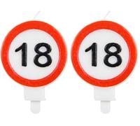 Folat 24251 Bougie Numéro - Bougie Panneau de Signalisation 18 Ans - Bougies de Gâteau pour la décoration de D'anniversaire, Anniversaire, Happy Birthday, Anniversaires de Mariage, Gâteau de Mariage