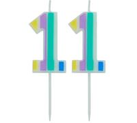 Folat 24261 Bougie Numéro - Bougie Pastel Chiffre 1 Multicolore - Bougies de Gâteau pour la décoration de D'anniversaire, Anniversaire, Happy Birthday, Anniversaires de Mariage, Gâteau de Mariage