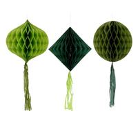 Folat 24345 vert Kitr Boule en papier-Serene Sage-3 pièces fête pour festival, carnaval, décoration d'anniversaire