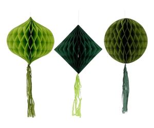 Folat 24345 vert Kitr Boule en papier-Serene Sage-3 pièces fête pour festival, carnaval, décoration d'anniversaire