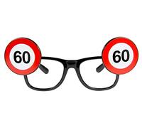 Folat 24960 Lunettes de signalisation 60e anniversaire, unisexe, adulte, multicolore, Zahl 60