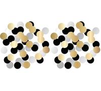 Folat 25051 Decoration Party Anniversaire Noir Or Argent Confettis - Forme de la fleur - Shining Glam - 100 pièces (Lot de 2)