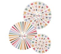 Folat 26866 Décoration blanche avec étoiles colorées-Lot de Roues Starburst-3 pièces-Déco Accessoires pour Party Fête d'anniversaire pour enfants et adultes, Multicolore
