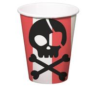 Folat 27467 Lot de 8 gobelets décoratifs pirate pour fête d'anniversaire d'enfant - 250 ml - Pour fête pirate - Pour fille et garçon