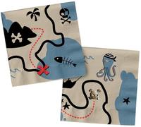 Folat 27469 Lot de 20 serviettes de décoration pour anniversaire d'enfant - Motif pirate - 33 x 33 cm - Vaisselle de fête pirate pour fille et garçon