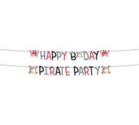 Folat 27470 Décoration pirate anniversaire enfant - Ensemble de guirlandes de lettres - Piratee Party - 1,5 mètres - fille garçon pirate Party