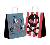Folat 27473 Décoration pirate anniversaire enfant - Sacs cadeaux - Pirate Party - 20 x 27 cm - 6 pièces - fille garçon pirate Party