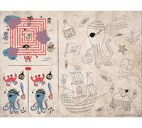 Folat 27477 Lot de 6 sets de table décoratifs pirate pour anniversaire d'enfant - Pour fête pirate fille et garçon