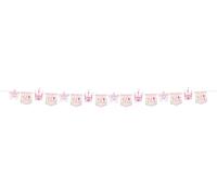 Folat 27489 Décoration d'anniversaire Princesse Rose - Guirlande Fanions - Pretty Princess - 6 mètres - fête de princesse