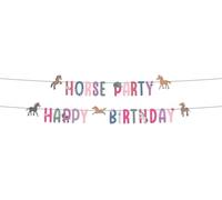 Folat 27505 Décoration d'anniversaire Cheval Rose - Ensemble de guirlande de lettres - Happy Horses - 1,5 mètres - Party thème Cheval