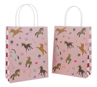 Folat 27508 Décoration d'anniversaire Cheval Rose - Sacs cadeaux - Happy Horses - 20 x 27 cm - 6 pièces - Party thème Cheval