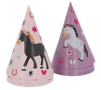 Folat 27514 Décoration d'anniversaire Cheval Rose - Chapeaux de fête - Happy Horses - 6 pièces - Party thème Cheval (Lot de 2)