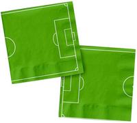 Folat 27569 Football Bleu Vert Serviettes - Fantastic Football - 33 x 33-20 pièces - Décoration d'anniversaire et le Thème du Football