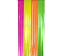 Folat 27593 Rideau de fête - Néon - 1 x 2 m - Foil Fringe Rideau Tinsel pour Mur Photographie, Mariage, Anniversaire Party