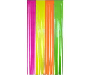 Folat 27593 Rideau de fête - Néon - 1 x 2 m - Foil Fringe Rideau Tinsel pour Mur Photographie, Mariage, Anniversaire Party