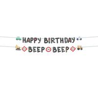 Folat 27671 Guirlandes dánniversaire Wacky Wheels Ensemble Guirlande de Lettres - Happy Birthday - Wacky Wheels - 1,5 mètre Enfans decoration pour la fête a theme