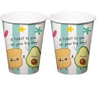 Folat 27685 Gobelets Jetables Kawaii en Carton Gobelets - Kawaii Party - 250 ml - 8 pièces Fête d'anniversaire, Vaiselle matériaux durables (Lot de 2)