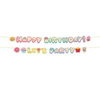 Folat 27689 Décoration d'anniveresaire Guirlande de Lettres Ensemble Guirlande de Lettres - Happy Birthday - Kawaii Party - 1,5 mètre Pour décoration de fête et de décoration intérieure et extérieur