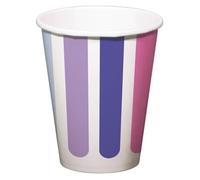 Folat 27767 Décoration d'anniversaire et de fête colorée - Gobelets - Stripetastic - 250 ml - 8 pièces - Articles de fête pour enfants et adultes