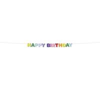 Folat 27777 Décoration d'anniversaire et de fête colorée - Guirlande de lettres - "HAPPY BIRTHDAY" - Stripetastic - 1,7 m - Articles de fête pour enfants et adultes