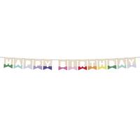 Folat 27785 Décoration d'anniversaire et de fête colorée - Guirlande Fanions - Bois - "HAPPY BIRTHDAY" - Stripetastic - 4 m - Articles de fête pour enfants et adultes