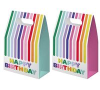 Folat 27799 Décoration d'anniversaire et de fête colorée - Sacs cadeaux - Stripetastic - 6 pièces - Articles de fête pour enfants et adultes