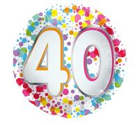 Folat 27940 Ballon Anniversaire 40 Ans Ballon en Aluminium - 40 - Rainbow - 45 cm Décoratifs de Fête Arc-en-Ciel