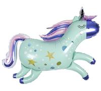 Folat 28590 Ballon aluminium en forme - Licorne - 103 x 71 cm - Décoration de fête pour anniversaire d'enfant, thème Licorne - Ballon aluminium à remplir d'hélium