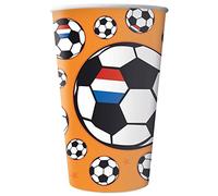 Folat 31079 Gobelets Football Orange 250ml - 8 pièces Coupe du monde de football
