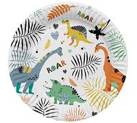 Folat 61930 Party Vaisselle Assiette Papier Ø 23cm 8 pièces Dino Roars - Anniversaire Dîner, Enfants Party, Fête, Mariages, Baby Shower