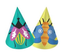 Folat 62808 Party Décoration Insecte Fête et Anniversaire des Enfant Chapeau de fête - Buzzing Bugs - 6 piècespour Parties à thème Insecte en Papier