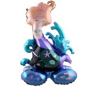 Folat 62942 Ballon Sirène en forme d'animaux Ballon Aluminium debout - Sirène - 55 x 80 cm d'anniversaire d'enfant pour filles