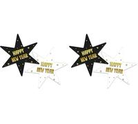 Folat 63754 sous-Verres - BlackGold HNY - 12 x 14 cm - 6 pièces - Décorations de réveillon du Nouvel, Fournitures de fête Happy New Year, Bonne année (Lot de 2)