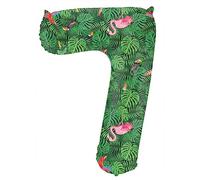 Folat 64157 Ballon Aluminium Numéro Chiffre 7 Jungle Vibes 86 cm-héliumballon pour Date, Anniversaire, Décoration, Vert, cm
