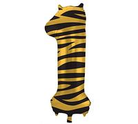 Folat 64166 Ballon Aluminium Numéro Chiffre 6 Tiger Chic 86 cm-héliumballon pour Date, Anniversaire, Décoration, Coloré