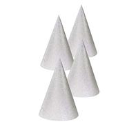 Folat 65783 Lot de 4 chapeaux argentés à paillettes 16 cm Unisexe Adulte Argent