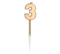Folat 66033 Bougie Chiffre 3 Bronze Métallique