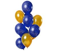 Folat 66680 Ballons Elegant True Blue 80 Ans 30cm - 12 pièces