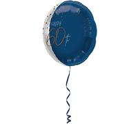 Folat 66760 Ballon Gonflé à l'hélium Elegant True Blue 60 Ans - 45cm