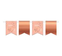 Folat 67440 Guirlande de Fanions Elegant Lush Blush 40 Ans - 6 mètres