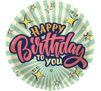 Folat 67901 Ballon en aluminium Anniversaire Rétro Etoiles - 45 cm
