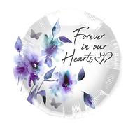 Folat 67944 Ballon en aluminium pour toujours dans nos coeurs - 45 cm, Blanc