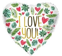 Folat 67951 Ballon en aluminium en forme de coeur I Love You - 45 cm Multicolore