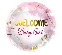 Folat 67954 Ballon en aluminium Welcome Baby Girl Rose - 45 cm