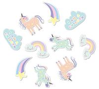 Folat 68321 Confettis de table XL Unicorns & Rainbows-45 pièces, Multicolore