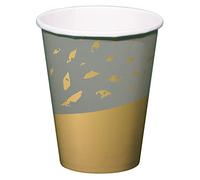 Folat 68487 Golden Dawn Gobelets 8 piéces papier Biologique jetable Verre compostable, Multicolore